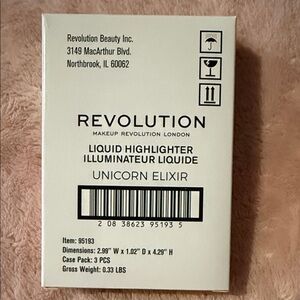 Revolution Unicorn Elixir Liquid Highlighter - Pink Pearl 3 PACK